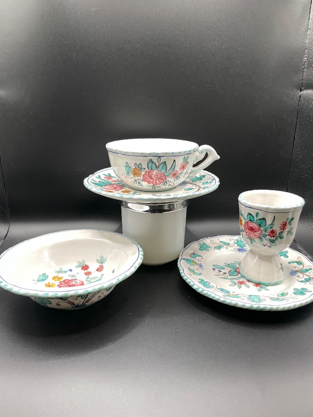 Vintage Made in Italy KBNY Signed Ceramic Hand Painted Dish Set Lot
